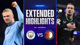 Man City vs Feyenoord Extended Highlights  UCL League Phase MD 5  CBS Sports Golazo [upl. by Hgielrahc868]