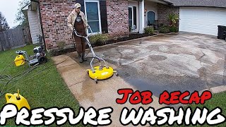 450 PRESSURE WASHING JOB RECAP TIME LAPSED Ep 20 Cement Pavement Wash Pt 2 [upl. by Gnouhc]