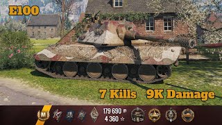 E100  7 Kills 9K Damage  World of Tanks [upl. by Lainahtan684]