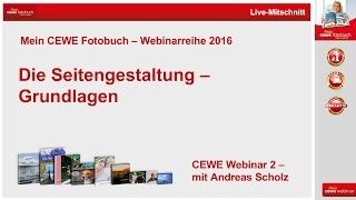 CEWE FOTOBUCH Webinar Teil 2 Die Seitengestaltung 2016 [upl. by Lynden]