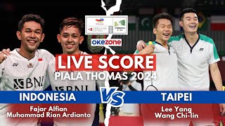 Live Score Semifinal Piala Thomas 2024 Fajar AlfianMuhammad Rian Ardianto vs Lee YangWang Chilin [upl. by Anitselec]