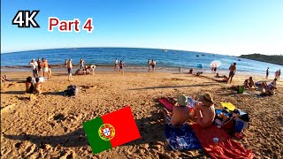 ⁴ᴷ Sunset walk 🇵🇹 Albufeira  beach and bars Algarve Portugal part 4 4K [upl. by Ydnac198]