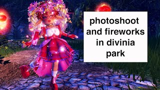 AMAZING ROYALE HIGH PHOTOSHOOT AND FIREWORKS DISPLAY IN DIVINIA PARK RoyaleHigh [upl. by Gus732]