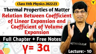 Relation between Coefficient of Linear Expansion and Coefficient of Volume Expansion Class 11 Physi [upl. by Matheson307]