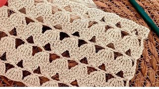 Beautiful Easy Crochet Pattern For Beginnersshawl scarf blouse curtain runner tunic diy [upl. by Trah]