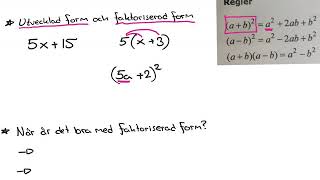 Matematik 3b 11 Polynom Vad är ett polynom Faktorisera polynom Förkorta rationellt uttryck [upl. by Rubetta514]