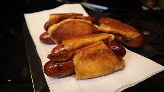 Homemade Pigs in a Blanket  With Fried Sausage amp Crescent Rolls [upl. by Dihaz]