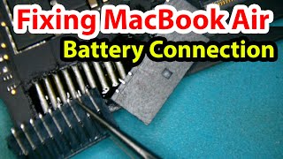 Repairing the Battery Connection on a MacBook Air A1466 [upl. by Ondine]