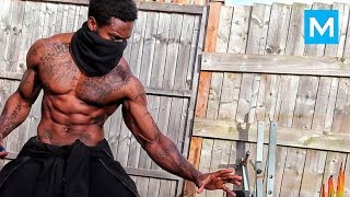 REAL NINJA with Amazing Skills  Giga Uguru  Muscle Madness [upl. by Edaw684]