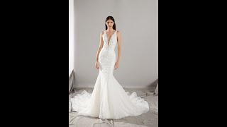 Sehr edles Designer Brautkleid mit ausgefallener BlätterSpitze [upl. by Noxid347]