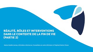 Réalité rôles et interventions dans le contexte de la fin de vie respiratoire partie 2 [upl. by Estis]