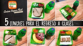 5 lunches para el regreso a clases  Cocina Vegan fácil [upl. by Trotter]