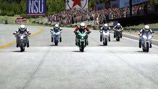 Kawasaki Ninja H2R Suprcharged vs Superbikes Kawasaki H2 BMW S1000RR H2 SX Ducati  Yamaha R1 [upl. by Radborne]