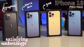 🍎 iPhone 13 Pro Max unboxing 🍎 sierra blue  graphite  gold very satisfying asmr✨ [upl. by Horowitz447]