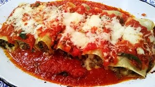 Canelones con relleno de empanadas de carne [upl. by Analat609]