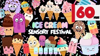 Ice Cream Sensory Festival  Happy Videos for Babies  High Contrast and Eye Tracking [upl. by Llewellyn]