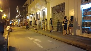 Colombia Cartagena Clock Tower Nightlife [upl. by Noelle]