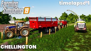 Making Silage Mowing Grass  Chellington Valley  Farming Simulator 19  Timelapse 01 [upl. by Forland]