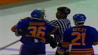 SabresSharks Fights March 10 1996 [upl. by Ariaes]