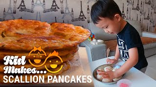 Crispy Scallion Pancakes Even a Kid Can Make [upl. by Ydal]