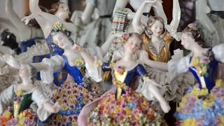 Porcelain German figurines of dancers and ballerinas [upl. by Narak183]