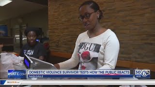 Domestic violence survivor does social experiment to see who would help victims [upl. by Eenhpad131]