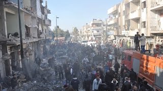 Bombing in Syrias Homs city [upl. by Assillem671]