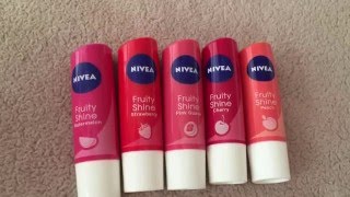 Nivea Fruity Shine Lip Balm Reviews And Swatches [upl. by Yrrem]