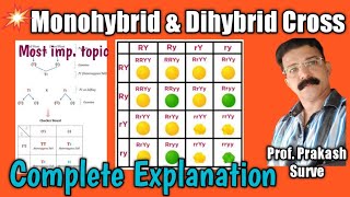 Monohybrid amp Dihybrid crossMost Imp topic Complete Explanation By Prof Prakash Surve Moderator [upl. by Ogeid814]