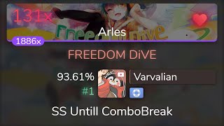 938⭐Live Varvalian  xi  FREEDOM DiVE Arles NF 9361 1 💖  osu [upl. by Llewon]