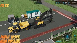 New Canalization 🚧 PublicWork 🚧Farming Simulator 2022 [upl. by Arodal735]