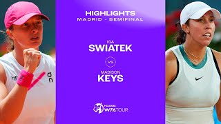 Iga Swiatek vs Madison Keys  2024 Madrid Semifinal  WTA Match Highlights [upl. by Munt]