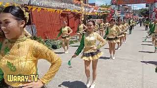 DOLORES NATIONAL HIGH SCHOOL Marching Band Majorettes 🎉 Arteche Eastern Samar fiesta [upl. by Aihsemaj]