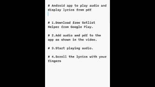 Android audio player to play mp3wavm4aogg files and display indic lyricsstotras from pdf [upl. by Kraus863]