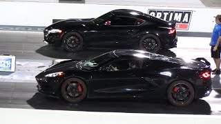 Supra vs C8 Corvette  drag racing [upl. by Nossila]