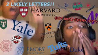 COLLEGE DECISIONS REACTIONS 2024  2 LIKELY LETTERS Harvard Yale Princeton Duke T20… [upl. by Drofyar677]