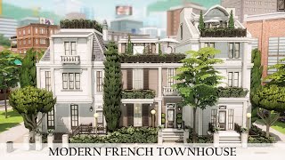 Modern French Townhouse for rent  Stop motion speed build  No cc  The Sims 4 [upl. by Yenahs832]