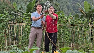 Happy when Chung helps bring water to the vegetable garden [upl. by Tisbee]