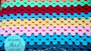 Manta fácil de GANCHILLO  Easy CROCHET blanket TUTORIAL [upl. by Ahsiloc926]