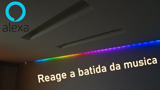 Fita Led com sensor rítimico led endereçavel e barata RGBIC compatível Alexa Google Tuya [upl. by Ddal]