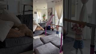 Dad catches daughter doing flips in the living room shorts [upl. by Tiat]