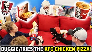 DUGGIE TRIES THE KFC CHICKEN PIZZA [upl. by Omrellig]