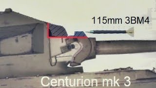 115mm 3BM4 APFSDS vs Centurion mk 3 Armor Penetration [upl. by Sinnylg]