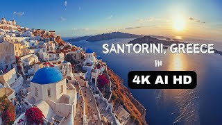 Santorini 4K 60 FPS AI HD ai 4k santorinigreektranquilityai art [upl. by Figge]