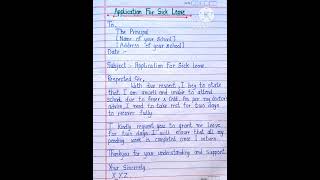 Best Application for Sick LeaveSick leave Application Sick leave Application for Students shorts [upl. by Etteuqaj129]