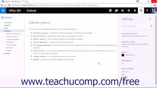 Outlook on the Web Tutorial Accessing Calendar Options Microsoft Training [upl. by Florella]