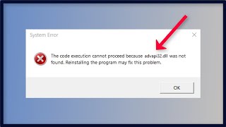 advapi32dll Was Not Found  advapi32dll is Missing Error On Windows 11  10   7 [upl. by Joel96]