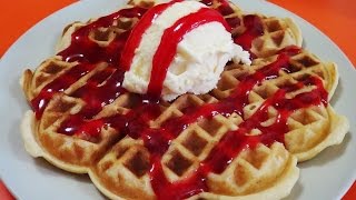 Waffles Gofres como hacer la masa y preparacion [upl. by Ochs]