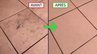 COMMENT ENLEVER ROUILLE VERT DE GRIS ET CRASSE SUR DU CARRELAGE [upl. by Eelrehpotsirhc]