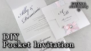 How to make a belly band pocket invitation  DIY wedding invitations [upl. by Orji954]